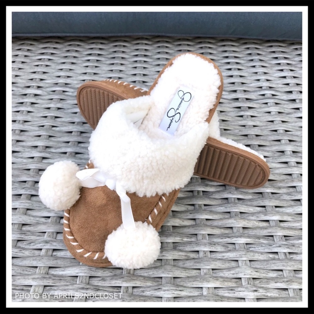 JESSICA SIMPSON FAUX SHEARLING MOCCASINS A2C - Picture 2 of 8